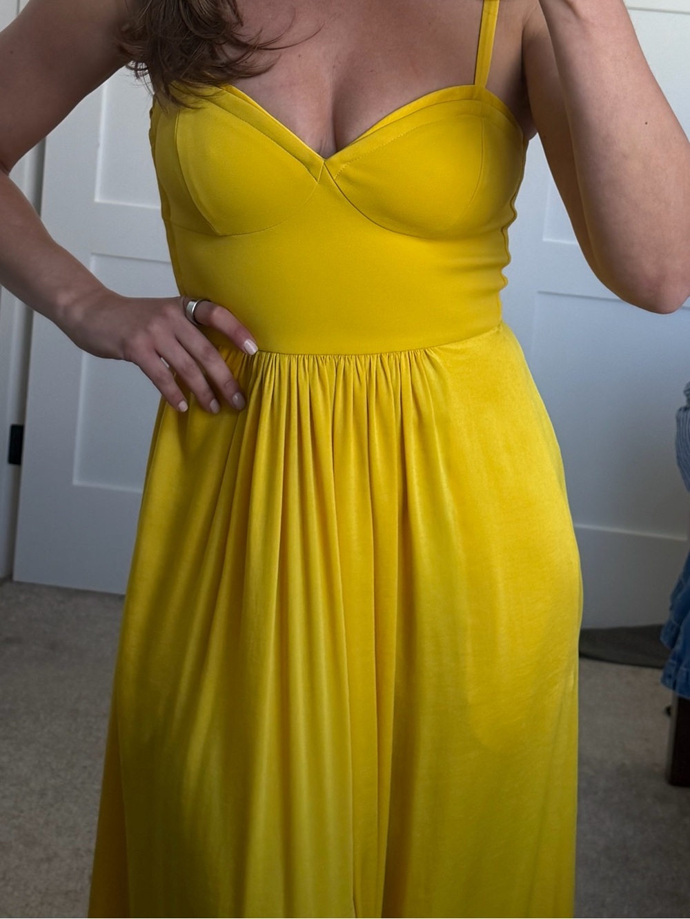 BCBGMaxAzria Sunny Yellow Sweetheart Bust Maxi Dress
